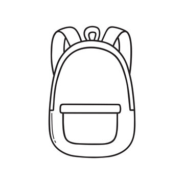recommend clip art: Hand drawn camping or school backpack doodle. Bag for travel in sketch style. Vector illustration isolated on white background.