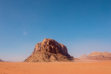 The landscape of Wadi Rum desert, Jordan