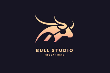 bull logo, strong animal, business brand