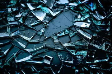 Broken glass, background with selective focus. AI generated, human enhanced