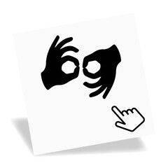 Logo langage des signes. - obrazy, fototapety, plakaty