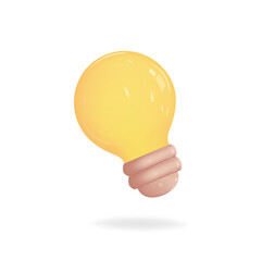 Bulb without light, saving energy. 3d icon design element. Vector illustration in high resolution.