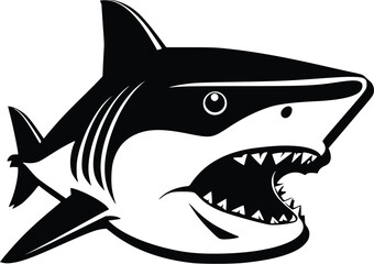 Fototapeta premium Shark Logo Monochrome Design 
