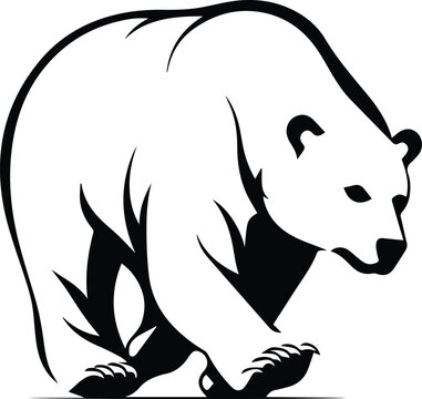 Polar Bear Logo Monochrome Design Style

