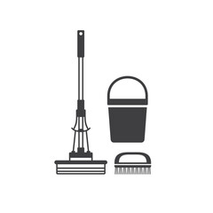 illustration of cleaning service tools, vector art. 