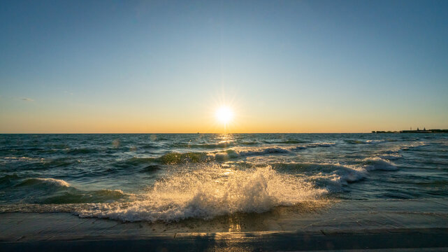 Sunrise at Oak Street Beach...with a splash