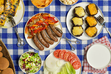 Backyard BBQ with all the usual table fare