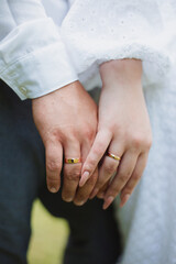 wedding ceremony, wedding rings on fingers