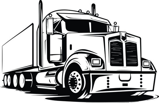 18 Wheeler Logo Monochrome Design Style
