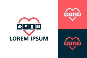 Love furniture logo template design vector