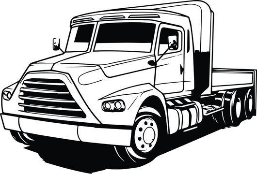 Heavy Equipment Tow Truck Logo Monochrome Design Style
