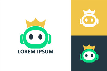 King robot logo template design vector