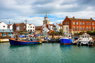 The boat harbour in Portsmouth, England