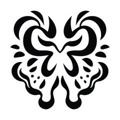 Flame butterfly symbol gothic tribal tattoo black ink design