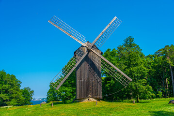 Wind mill at the Estonian Open Air Museum in Tallin