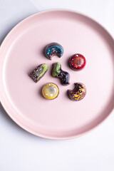 Modern luxury handmade colorful bonbon chocolates