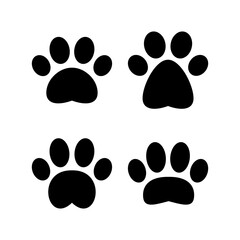 Paw icon vector illustration. paw print sign and symbol. dog or cat paw