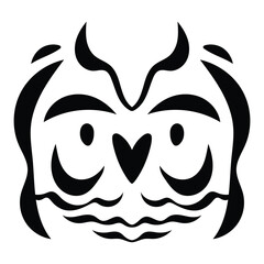 Cute owl graphic design tattoo tribal style