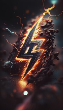 Fiery & Flammable: 4k Epic Electric Designs With Detailed Bokeh & Kodak Shots For Serious & Stoic Clean Shaven Look - Orange Explosions & Smoke Animatio, Generative AI