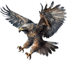 Fototapeta premium Fly eagle bird isolated transparent background. Generative AI