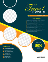 Vector travel tour flyer template