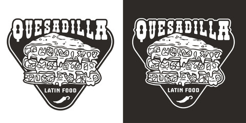 Fototapeta premium Mexican quesadilla food or traditional quesadillas mexico fast food with tortilla and meat