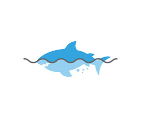 Shark fish logo illustration