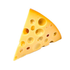 Emmental cheese triangle - Swiss cheese - isolated on transparent background