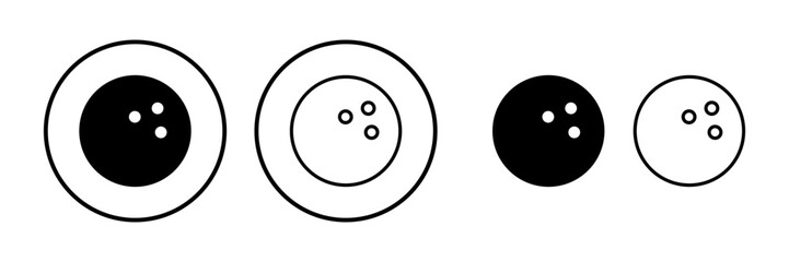 Bowling icon vector. Bowling ball and pin icon. Bowling pins with ball icon.
