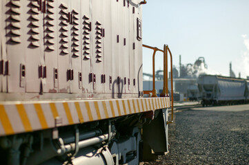 Train Locomotive in Industrial Setting 