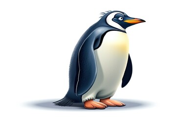 Fototapeta premium playful penguin balancing on one foot. Generative AI