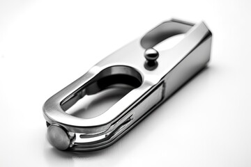 metallic object on a plain white background. Generative AI