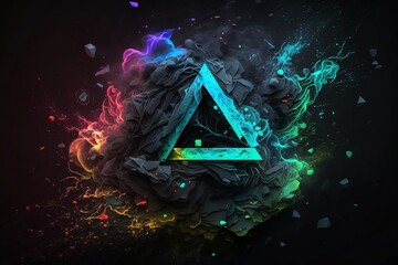 Abstrakt Cyberpunk digitale Kunst mit futuristischen Stil
