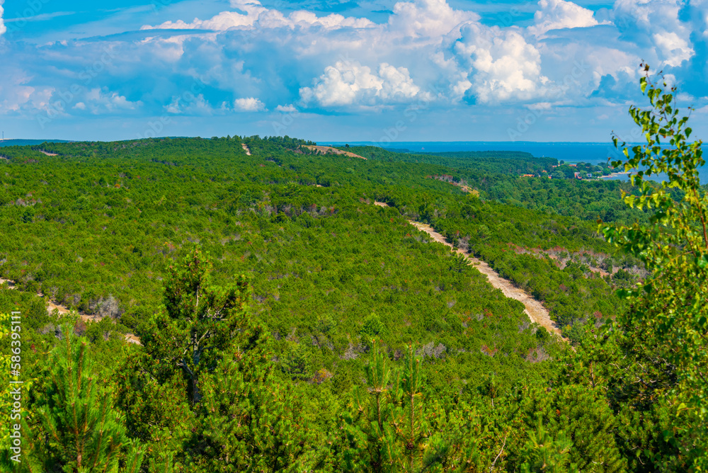 Wall mural Panorama view of Curonian spit peninsula in Lithuania