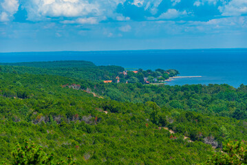 Panorama view of Curonian spit peninsula in Lithuania
