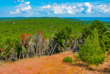 Panorama view of Curonian spit peninsula in Lithuania