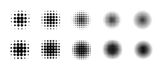 set of circle halftone