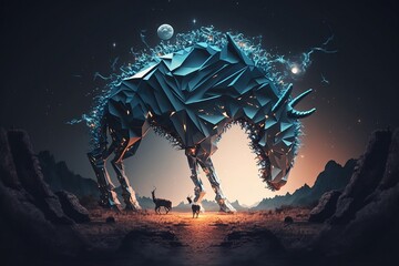 Abstrakt Cyberpunk digitale Kunst mit futuristischen Stil
