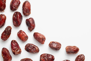 Dates fruit in white background