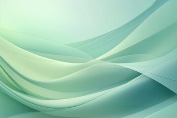 Obraz premium green and white abstract background with flowing waves. Generative AI