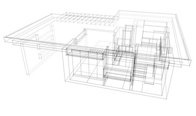 architectural sketch of a house