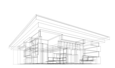 architectural sketch of a house