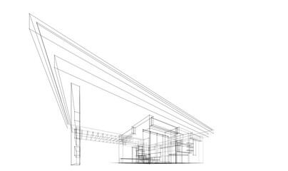 architectural sketch of a house