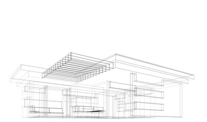 architectural sketch of a house