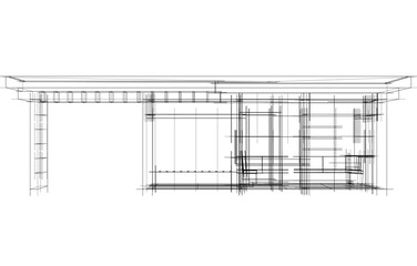 architectural sketch of a house