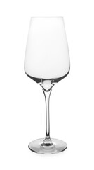 Elegant clean empty wine glass isolated on white