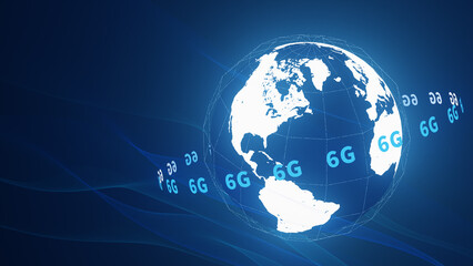 Background on the concept of 6G by satellite. 3d rendering