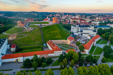 Panorama view of Gediminas castle in the lithuanian capital Vilnus