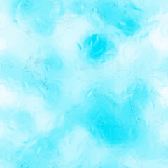 Seamless abstract background with blue and white flows similar to the sky and clouds in 3d render illustration format