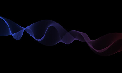 Gradient abstract background. Elegant moving wavy  lines design element. Modern purple gradient flowing wave lines. Futuristic technology concept.